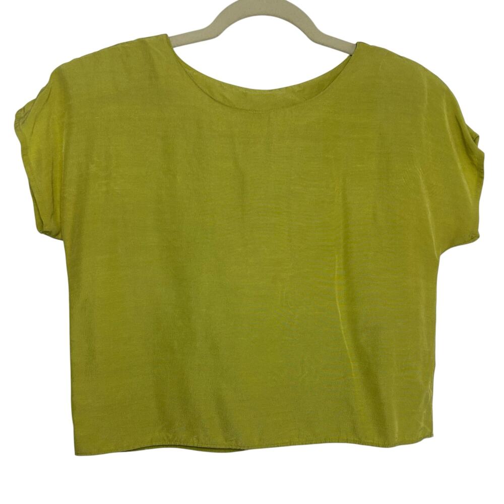 Vintage Anna G. Light Green Short Sleeve Blouse Size S